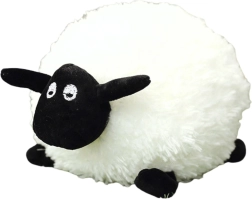 Oaie de pluș cu lână cârlionțată albă 20 cm
