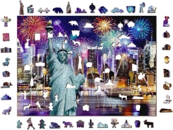 Puzzle din lemn New York de Noapte 2v1