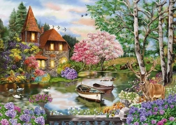 Puzzle Casa de la lac 1000 piese SCHMIDT