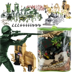 bază militară – set de soldați și tehnică 300 bucăți în husă