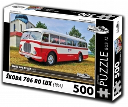 Puzzle retro auto – autobuz Škoda 706 RO Lux (1951) 500 piese