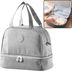 Geantă termoizolantă pentru prânz, cu bretea reglabilă, argintie