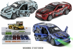 mașinuță de curse metalică 1:32 cu uși care se deschid și lumină