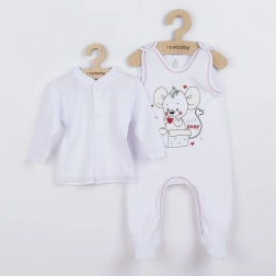 Set pentru bebeluși New Baby Mouse – alb, din bumbac