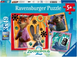 Puzzle RAVENSBURGER Zootropolis: Orașul animalelor 3×49 piese