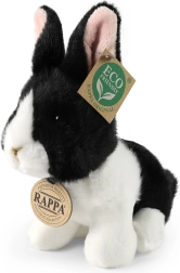 Iepure de pluș alb-negru Rappa, așezat, 16 cm
