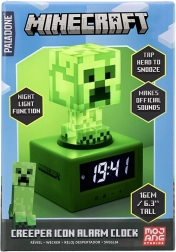 Ceas deșteptător Minecraft Creeper cu lumină de noapte 16 cm