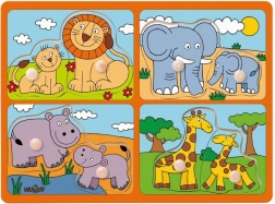 Puzzle din lemn cu animale exotice