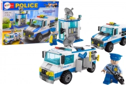 Set de construcție poliție cu 271 piese: mașină de poliție și clădire