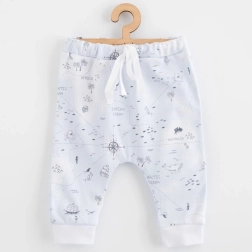Pantaloni jogger din bumbac pentru copii New Baby pentru bebeluși ocean 74 (6–9 luni)