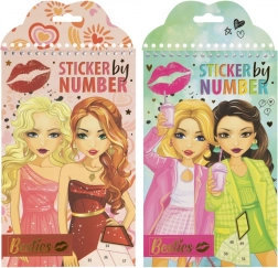 Set creativ de lipit după numere – 12 coli și 6 coli de autocolante