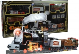 Mare cale ferată electrică cu vagoane și efecte