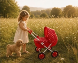 New Baby cărucior pentru păpuși Anișka, roșu