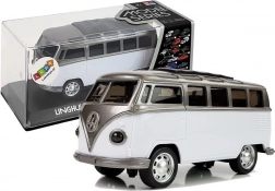 Autobuz cu mecanism inerțial, iluminare și sunete pe baterii – alb