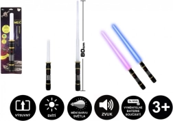 Sabie luminoasă pliabilă cu lumină și sunete, 80 cm