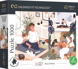 Puzzle TREFL UFT Yoga, Cats & Coffee 1000 piese