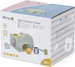 Viga PolarB jucărie din lemn Igloo cu ciocănel, figurine și sortator