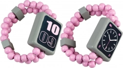 Ceas din lemn cu două fețe – roz