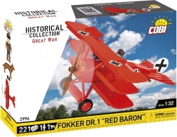 Set de construcție avion Fokker DR.1 Red Baron – 221 piese