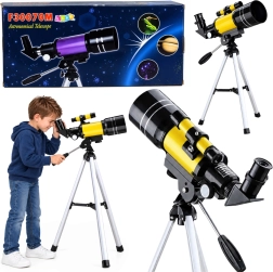 Telescop astronomic pentru copii cu trepied, obiectiv de 70 mm și mărire de până la 150×