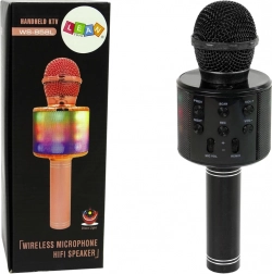 Microfon USB fără fir cu difuzor pentru înregistrare karaoke Model WS-858 Negru