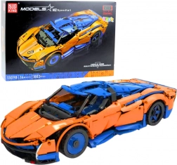 Set de construit mașină sport cu telecomandă, 1883 piese – albastru‑portocaliu