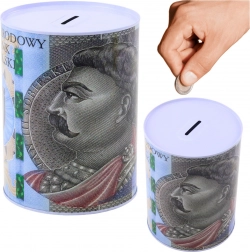 Pușculiță metalică cu motiv bancnotă de 500 PLN 16 × 12 cm