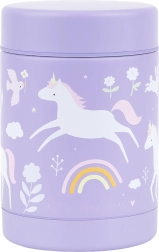 Recipient izolat din oțel inoxidabil pentru alimente A Little Lovely Company, unicorni și curcubeu