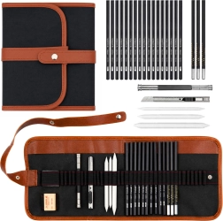 Set profesional pentru schițare și desen în etui (31 de piese)