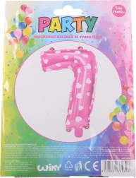 Balon gonflabil cifră 1 cu inimioare – Roz