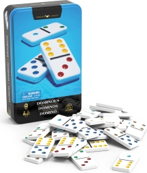 Joc de domino Spin Master în cutie metalică