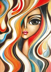 Puzzle fată cu păr ondulat 1000 piese