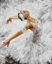 Pictură cu diamante balerină în alb 30 × 40 cm NORIMPEX