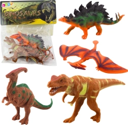 Set de figurine dinozauri T‑Rex, Pteranodon, Stegosaurus și Parasaurolophus – 4 bucăți