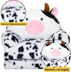 Fotoliu Extensibil pentru Copii, Culoare Alb-Negru, 3 Nivele