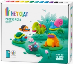 Hey Clay plastilină – animale exotice, set 15 cutiuțe
