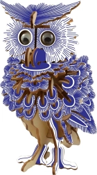 Puzzle 3D din lemn - Bufnița Colorată