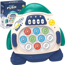 Joc electronic eliberator de stres POP IT Rachetă albastră