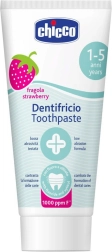Pastă de dinți pentru copii Chicco, cu aromă de căpșuni și fluor, 50 ml