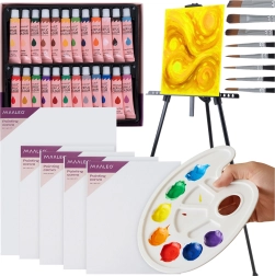 Set creativ de pictură XXL Maaleo, 41 piese, cu șevalet