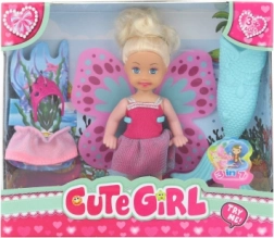 Păpușă cu accesorii 3‑în‑1 – sirenă, zână și prințesă