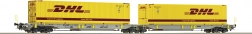 Vagon container articulat Roco Sdggmrs/T2000 AAE cu containere DHL, H0