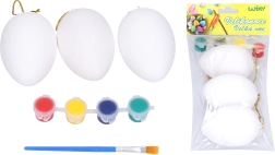 Ouă de colorat 5 × 8 cm, set 3 buc cu culori și pensulă