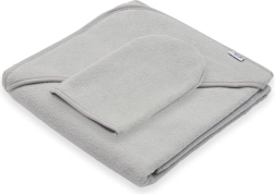 Prosop froté pentru copii cu glugă New Baby Basic 80 × 80 cm gri