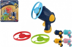 Eliche lansatoare cu pistol de pornire, 3 buc., plastic, mix de culori