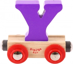 Vagonet din lemn cu litera Y BIGJIGS RAIL