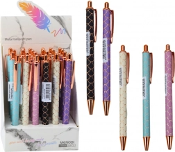 Pix cu bilă metalic cu efect de solzi – cerneală albastră 1,0 mm, mecanism cu click