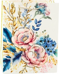 Pungă cadou cu flori și elemente aurii