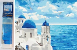 NORIMPEX pictură cu diamante nori deasupra Santorini 30 × 40 cm