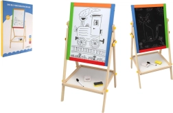 Tablă magnetică dublă pentru copii din lemn, alb-negru 35 × 43 cm cu accesorii